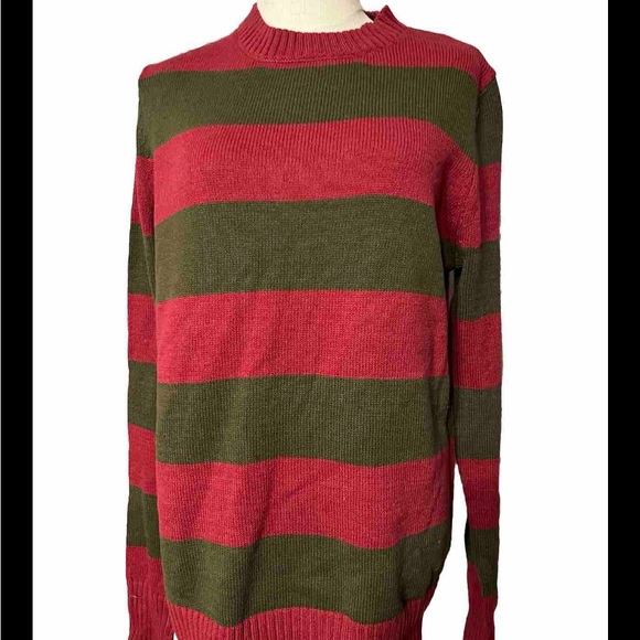 A Nightmare on Elm Street Sweater Mens Small Freddy Krueger Halloween Red/ - Picture 5 of 6